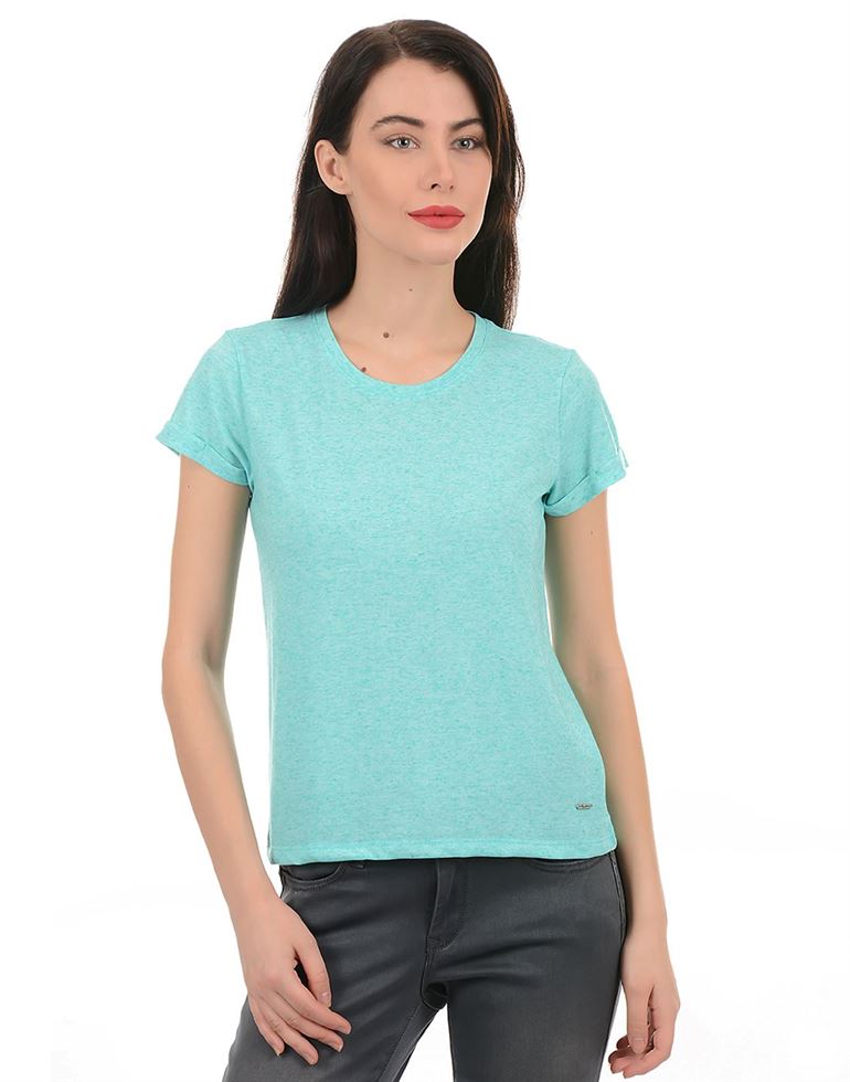 Pepe Jeans Women Casual Wear Blue T-Shirt